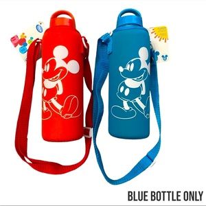 Disney Parks Original Metal Water Bottle with Blue Insulated Sleeve